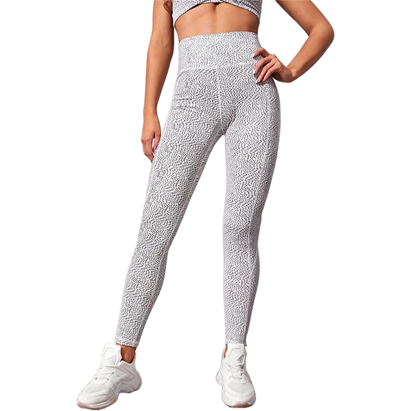 

Sport High Wasit Dot Print Women Pants Jogging Workout Clothes Yoga Seamless Leggings Stretchy Trousers
