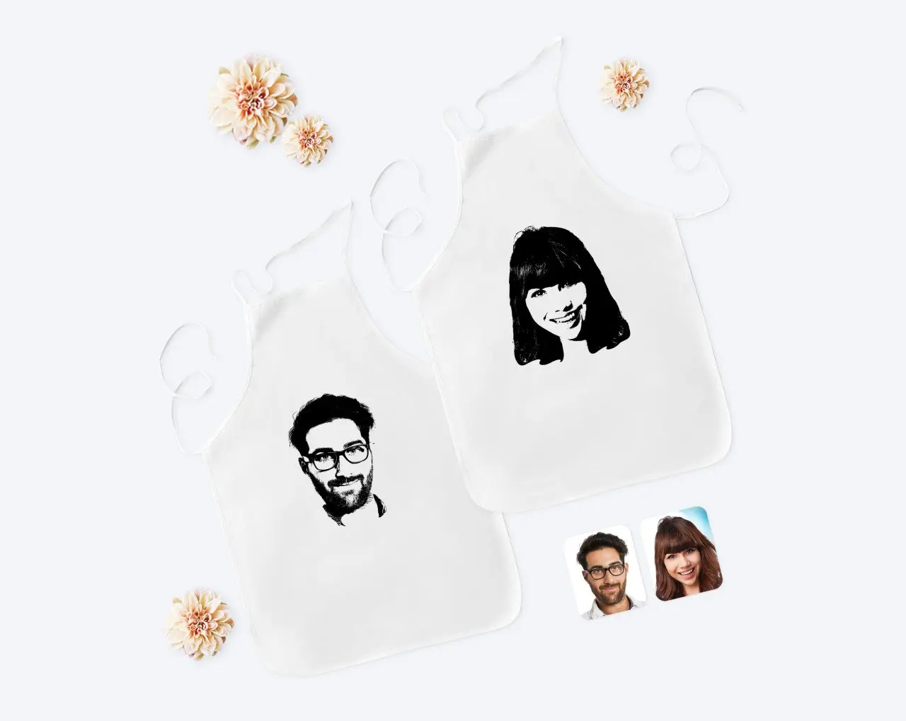 

Персонализированные Двойной мужской и женский силуэт белый Кухня фартук Seti-1, высокое качество, доступная подарок дорогой супругов Надежна...