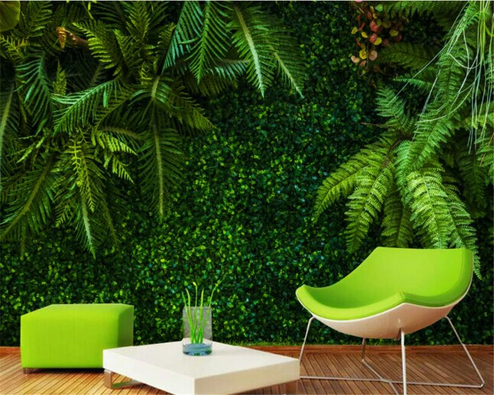 

Прямая поставка на заказ Высокое качество модные обои для интерьера тропический дождь лес листья зеленый фон обои для стен