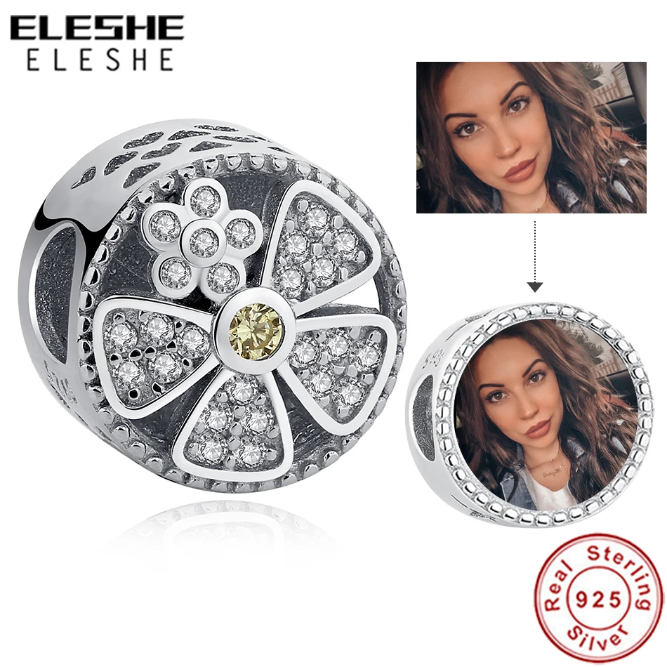 ELESHE 925 серьги подвески с цветочным украшением из чистого серебра циркона бисера