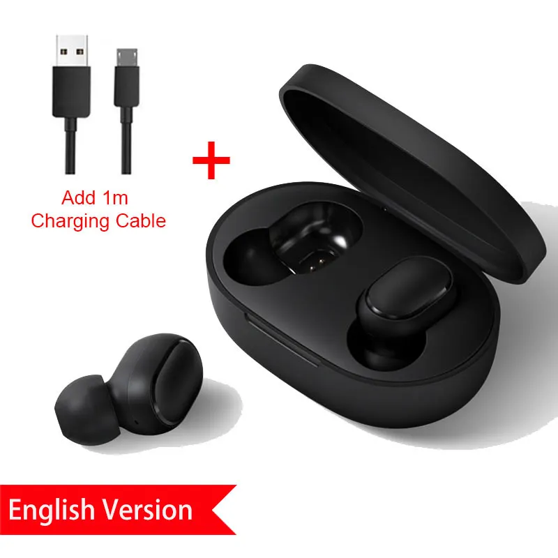 EN Cable Xiaomi Redmi Airdots Xiaomi Bluetooth беспроводные стерео наушники Голосовое управление Bluetooth 5,0 шумоподавление управление - Цвет: EN Cable