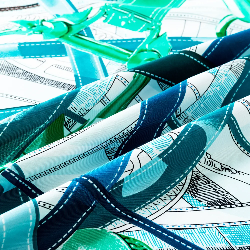 Атласными краями шарф от известных дизайнеров Косынки 90x90 см женский Шелковый