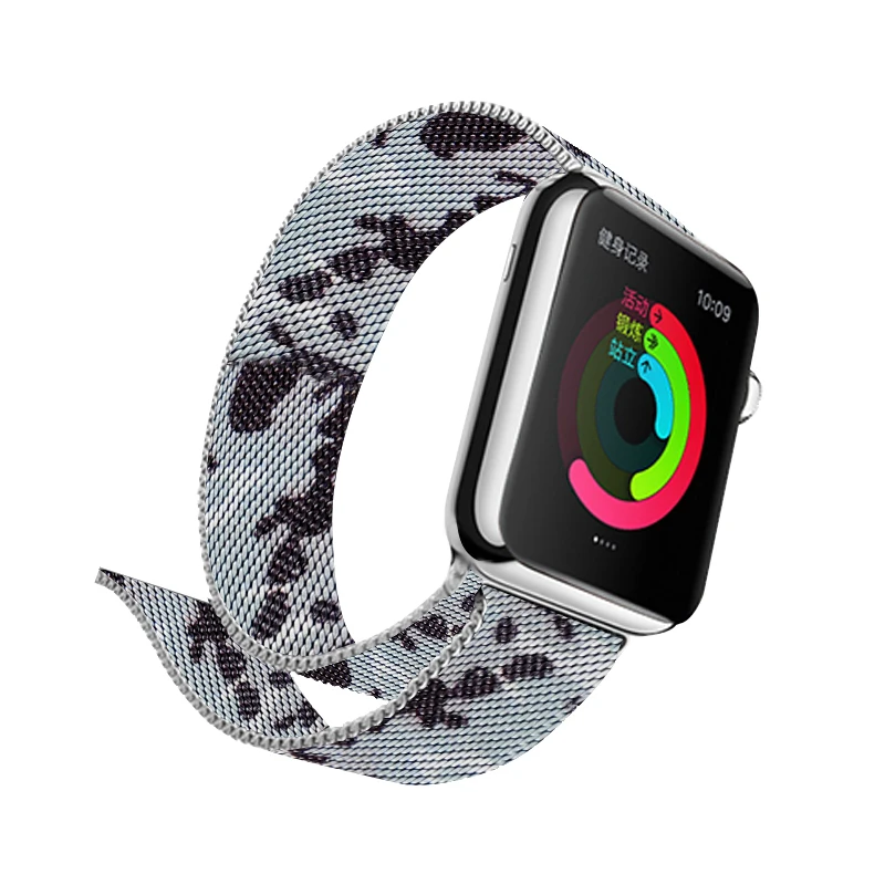 Камуфляжная серая Миланская петля для Apple Watch Series 3 38 мм 42 мм магнитный ремешок металлический браслет полосы 40 мм 42 мм для Iwatch 4
