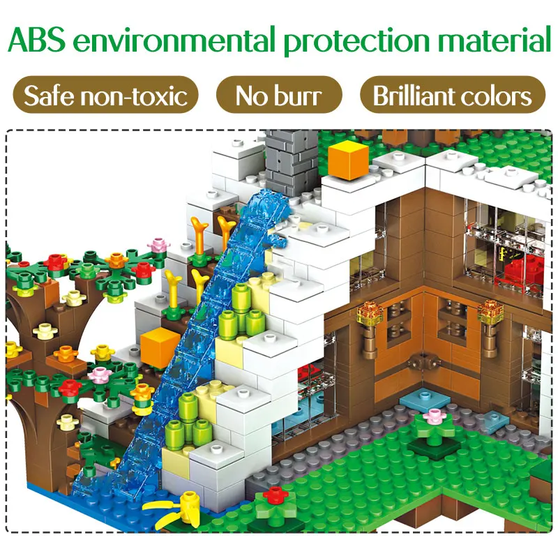 941 шт. дом дерево Совместимо с водопадом база строительные блоки фигурки кирпичи