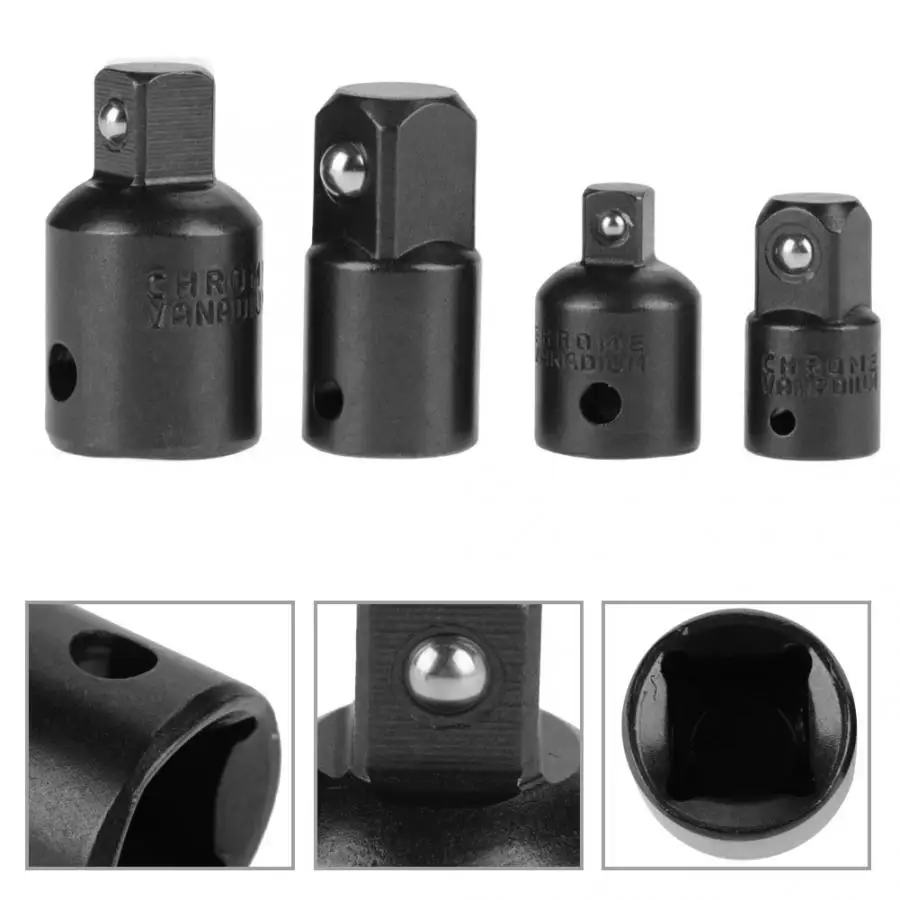 4Pcs 1/2 3/8 1/4 inch Chrome Vanadium Steel Ratchet Wrench Socket Adapter Converter Drive Reducer Head | Инструменты