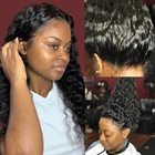 360 парик на сетке для фронтальной съемки, волнистые волосы на водной и влажной основе, 30 дюймов, Кудрявые Волнистые, предварительно выщипанные Детские волосы, малазийские человеческие парики для чернокожих женщин