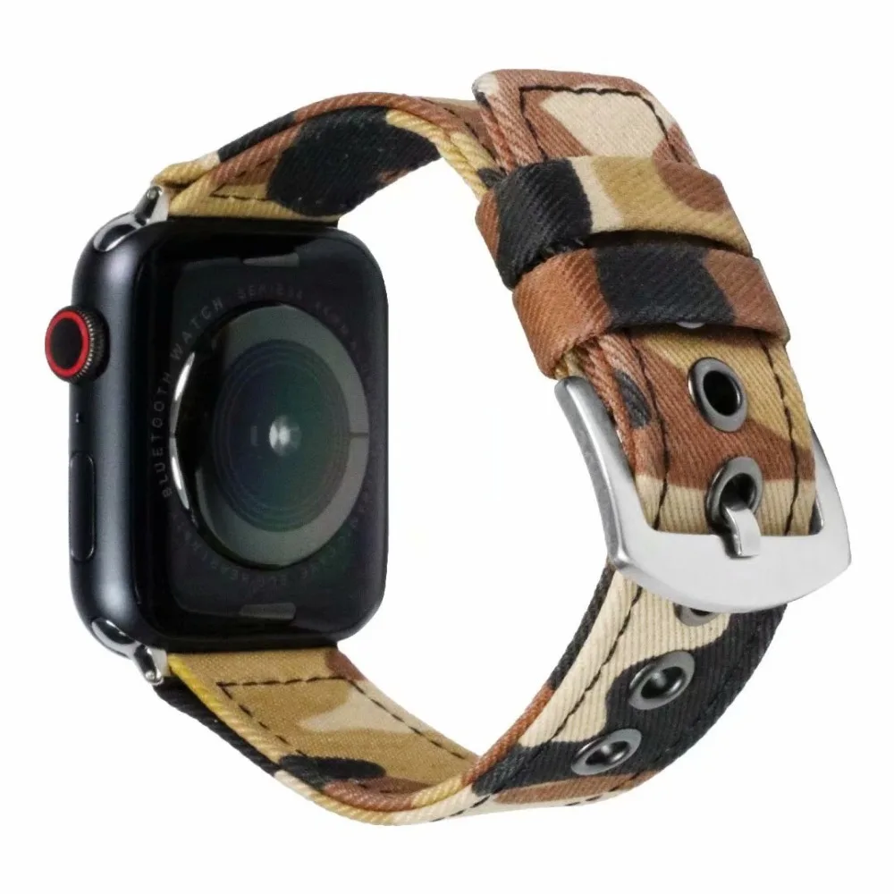 YUKIRIN камуфляж наручные ремень полотно холста для Apple Watch Series 4 3 2 1 нейлоновый ремешок для iwatch мужской 44 мм 42 мм 40 мм 38 мм