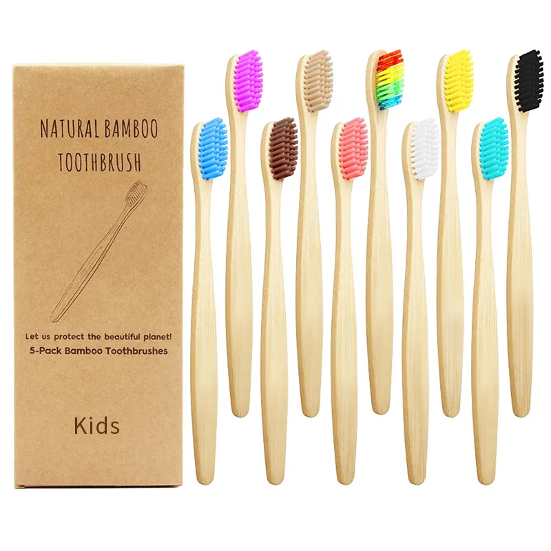 

10pcs Bamboo Toothbrushes Soft Bristles Eco Friendly Toothbrush for Kids
