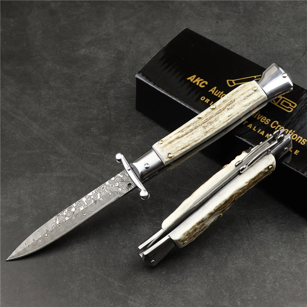 Новый складной нож наружный из дамасской стали для повседневного использования |