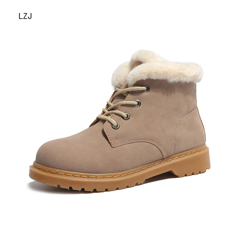 

LZJ Fashion Snow Boots Women Boots Warm Fur Women Ankle Boots Female Winter Boots Winter Shoes Women Shoes Bota Women Booties