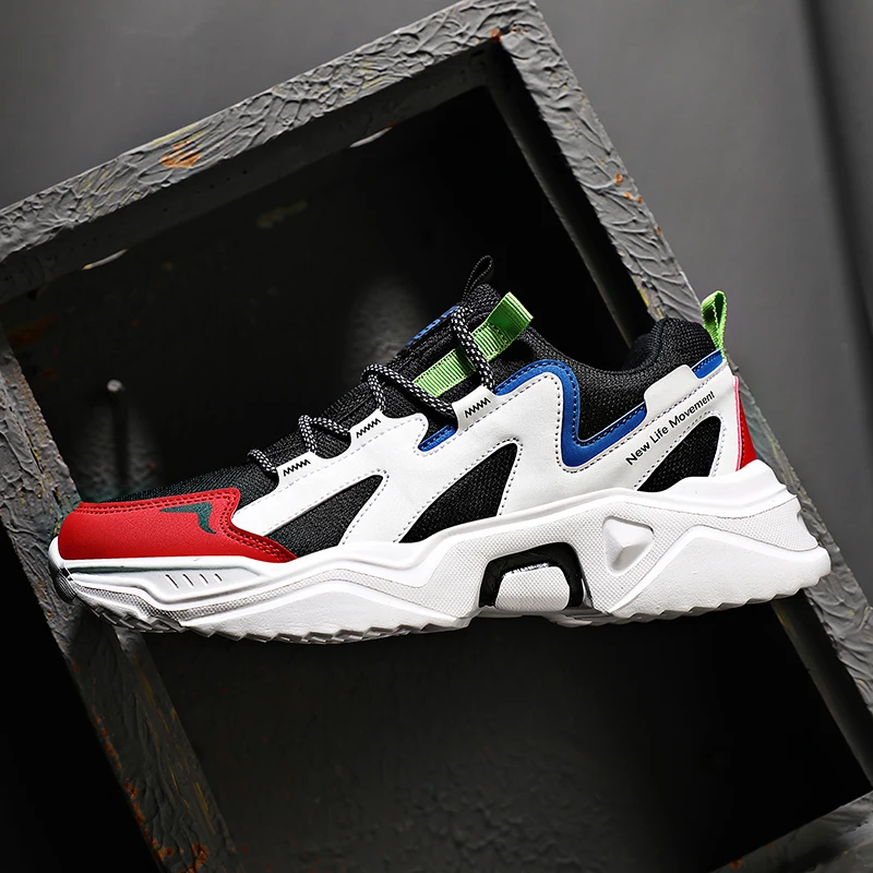

Hot New Chunky Sneakers Men Shoes 2021 Mesh Breathable Lightweight Sports Running Shoes Trend Thick Sole Male Athletic