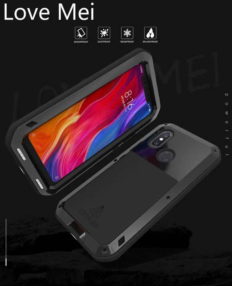 Металлический бронированный чехол LOVE MEI для Xiaomi Mi 6 8 9 мощный ударопрочный