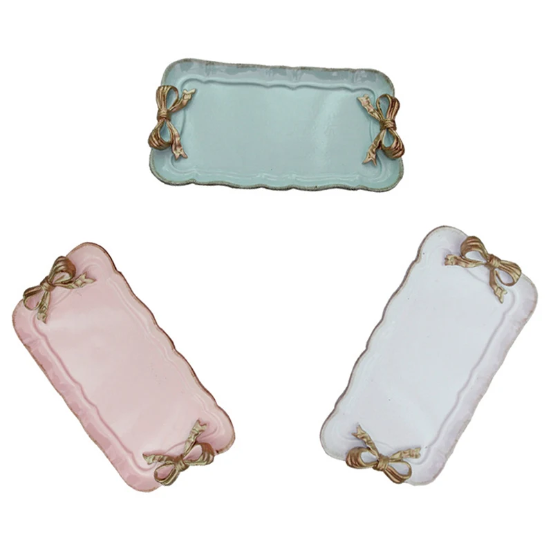 Креативная десертная тарелка из смолы лотки для хранения золотых макаронов с