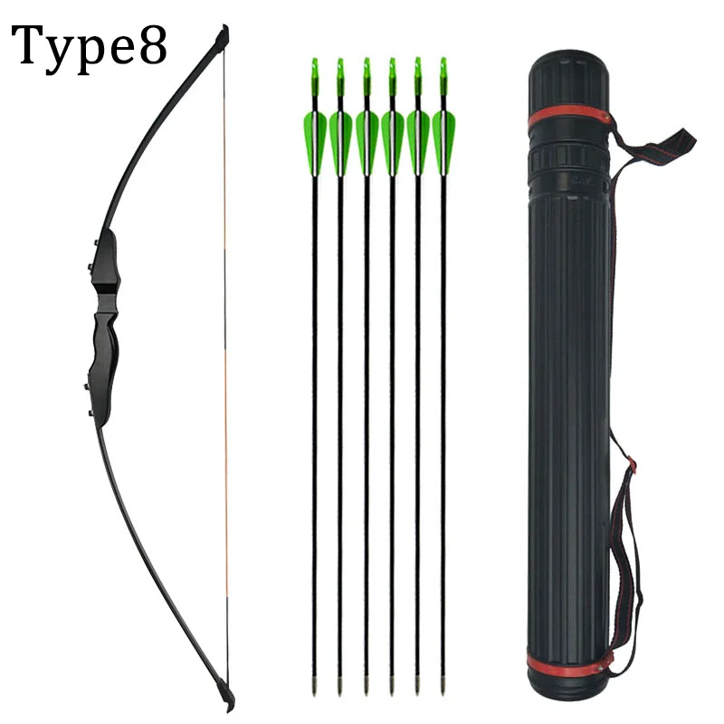 Type8(Bow Set) 40lbs прямой лук 5" Молодежный Начинающий тренировочный Рекурсивный лук 31,5" Стекловолоконный набор стрел для охоты стрельбы из лука - Цвет: Type8(Bow Set)