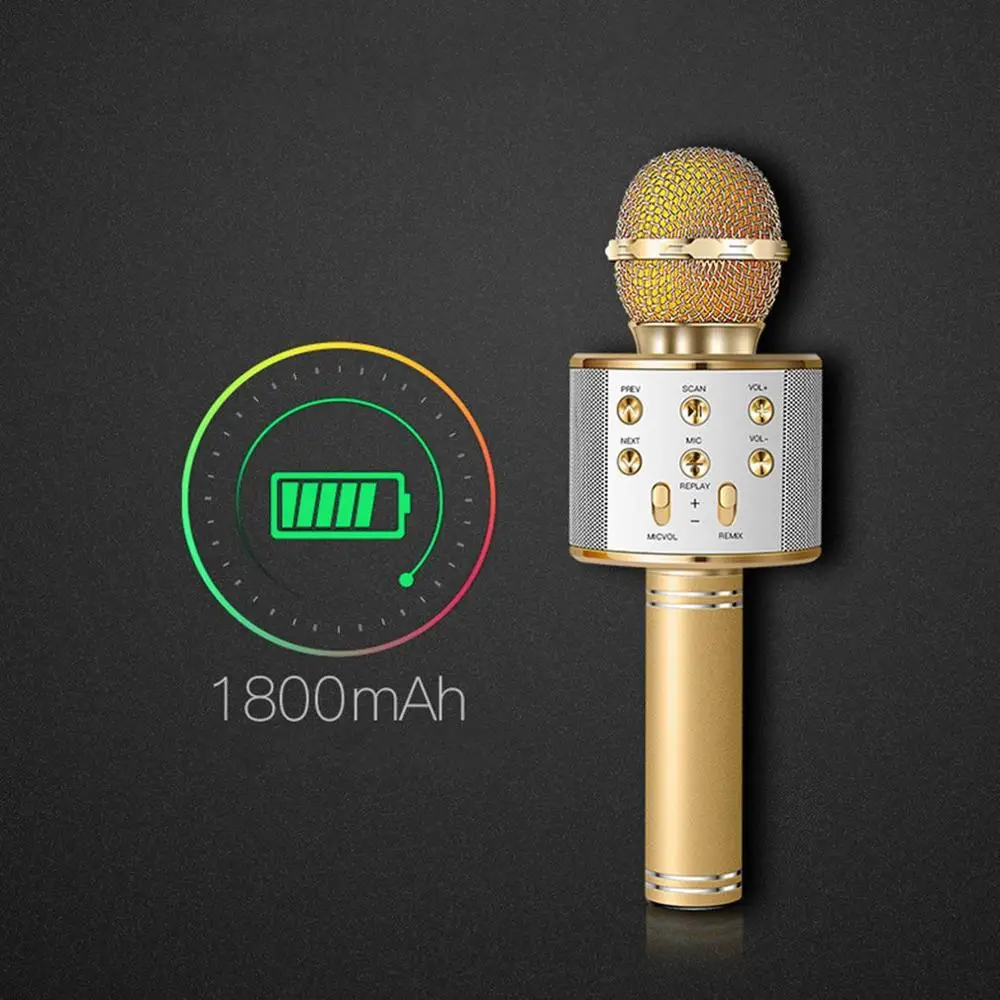 Беспроводной Bluetooth микрофон ручной караоке мини домашний KTV для воспроизведения