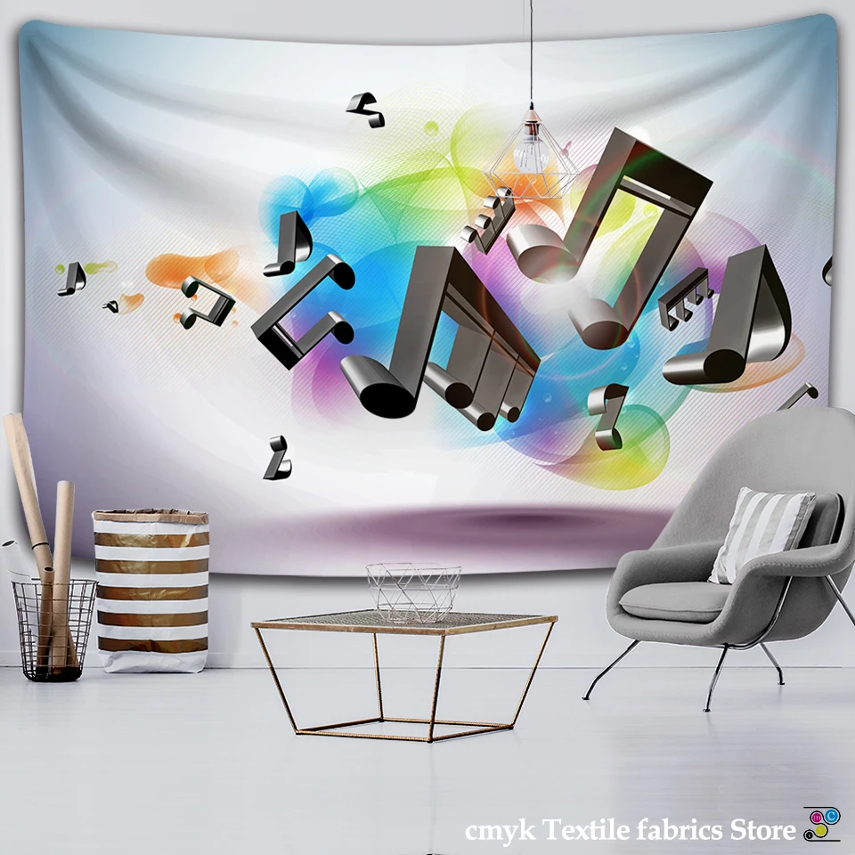 

Music Notation Tapestry Living Room Bedroom Wall Hanging Witchcraft Beach Towel Musical Art Background Wall Decorative Blanket