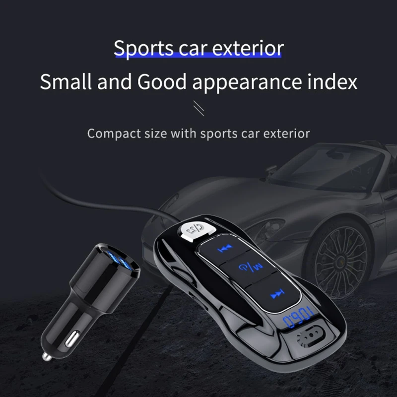 

Bluetooth 5.0 Stereo MP3 Player Wireless Handsfree Car Kit support Siri Type-C