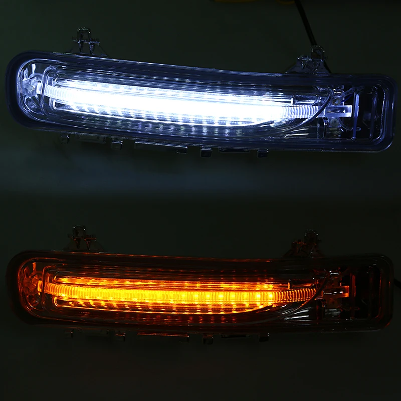 

POSSBAY Car LED DRL Driving Daytime Running Lights White Yellow Signal Lamps for Ford Edge (first generation) 2011-2014 Facelift