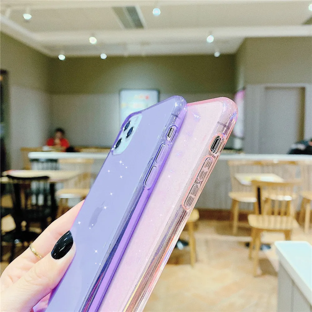 Яркий блестящий чехол ярких цветов для телефона iphone 6 6S 7 8 Plus X XR XS 11 Pro MAX Чистый