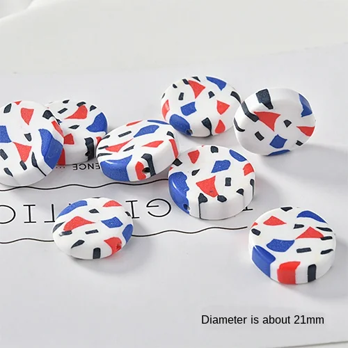 Детские Разноцветные серьги ручной работы из мягкой глины контрастных цветов с