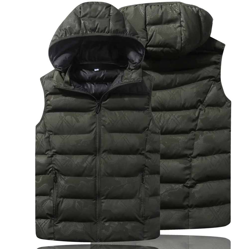 

Winter Streetwear Vest Camouflage Sleeveless Cotton Waistcoat Cotton Vest Jacket
