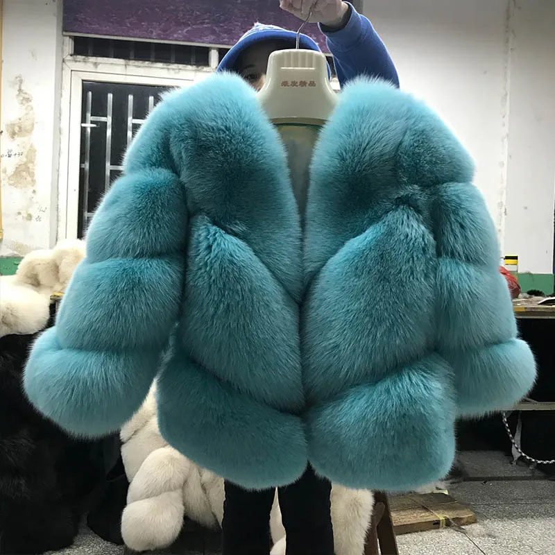 Tatyana furclub, натуральный мех, короткая куртка, пальто, однотонная, зимняя, повседневная, натуральный Лисий мех, теплые пальто для женщин, одежда с воротником, высокое