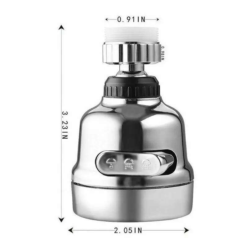 

360 Degree Rotating Faucet Movable Kitchen Tap Head Water Saving Nozzle Sprayer 449C