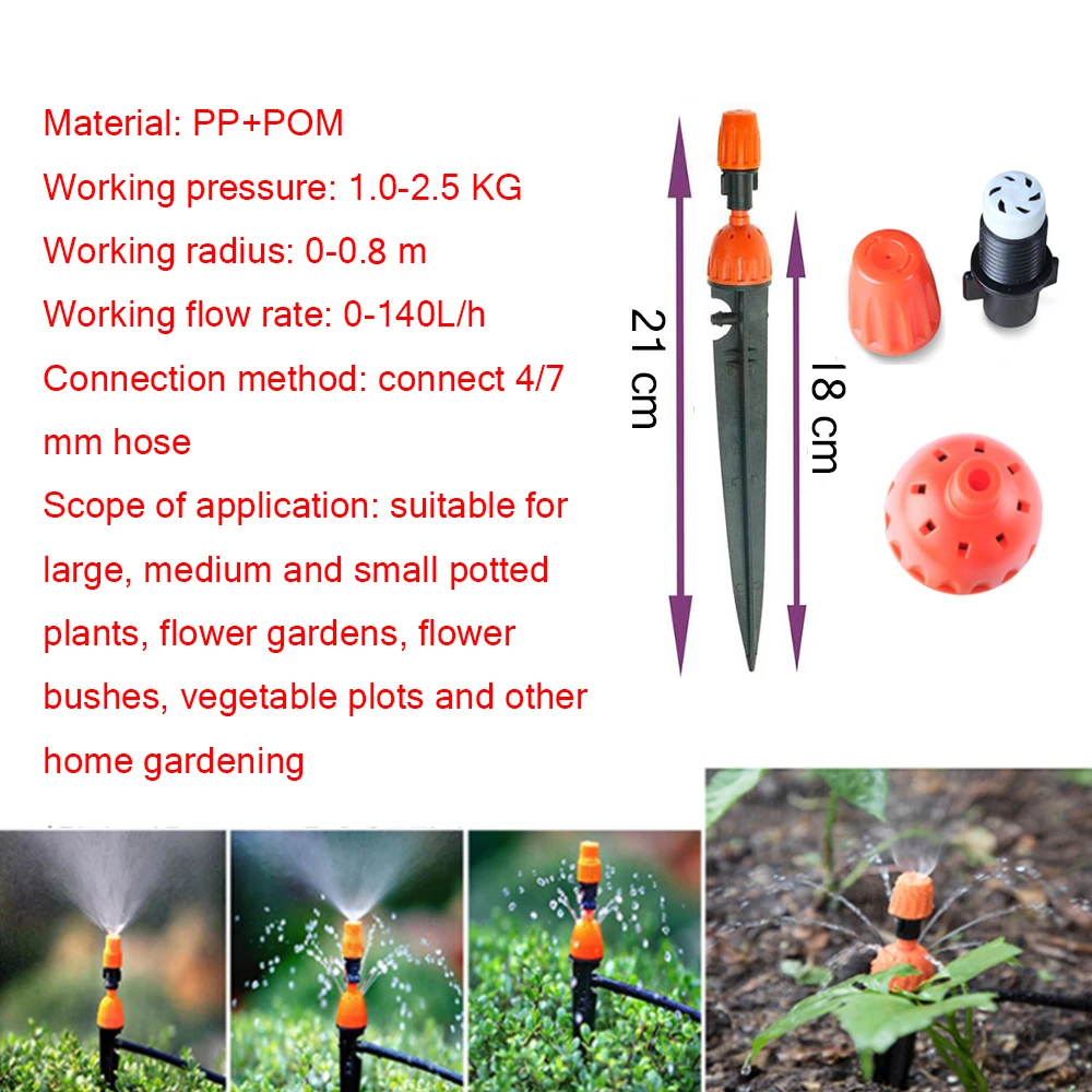 10 Pcs  Garden Automatic Micro Drip Irrigation Adjustable Drippers for Watering Flowers and Atomizing and Cooling