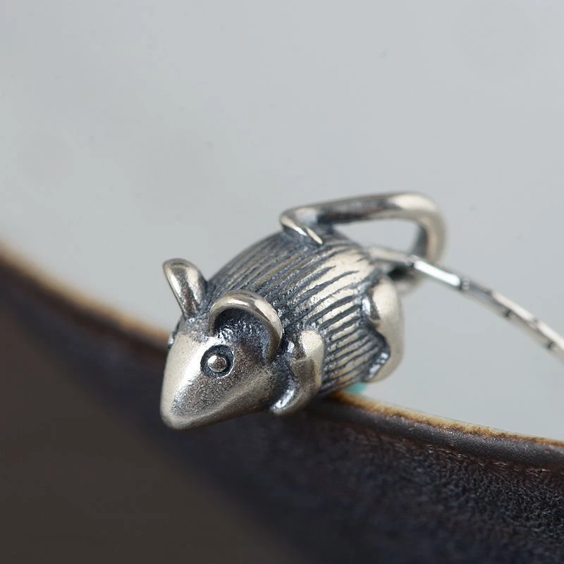 GAGAFEEL 925 Sterling Silver Cute Mouse Finger Rings for Women Retro Rat Animal Open Ring Pendant Jewelry | Украшения и