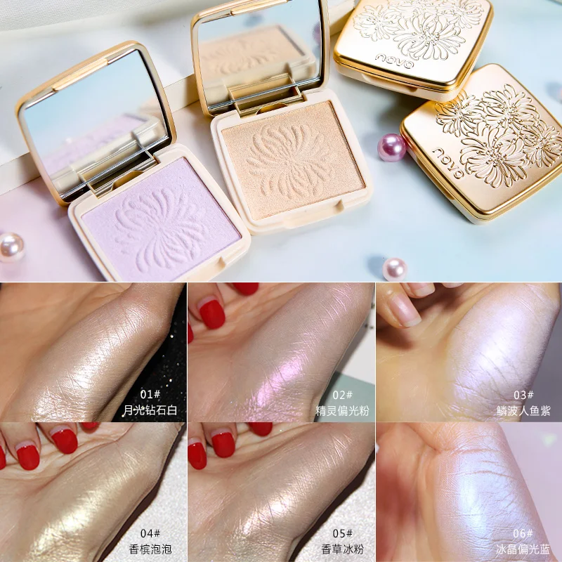 Novo Shimmer Glow Kit хайлайтер пудра палитра осветитель макияж тело лицо бронзант, контур хайлайтер Косметика осветляет кожу