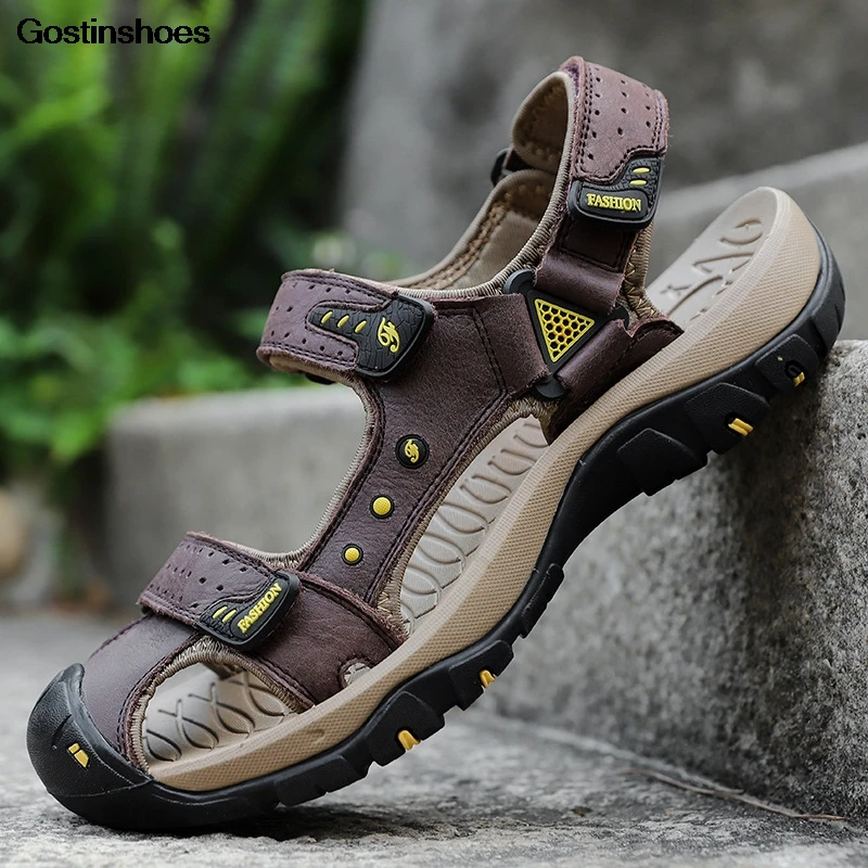 Sandale Homme Cuir Sandalias Hombre Cuero/модная повседневная обувь из натуральной кожи мужские