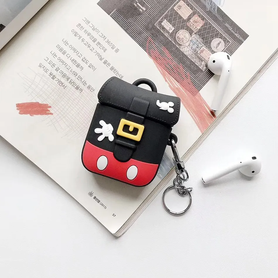 1053A Милый 3D чехол для наушников для Airpods 2, чехол с изображением аниме, Детские Силиконовые Наушники с изображением утки, Защитная крышка для Apple Airpods 1, чехол для Earpods - Цвет: 1053A