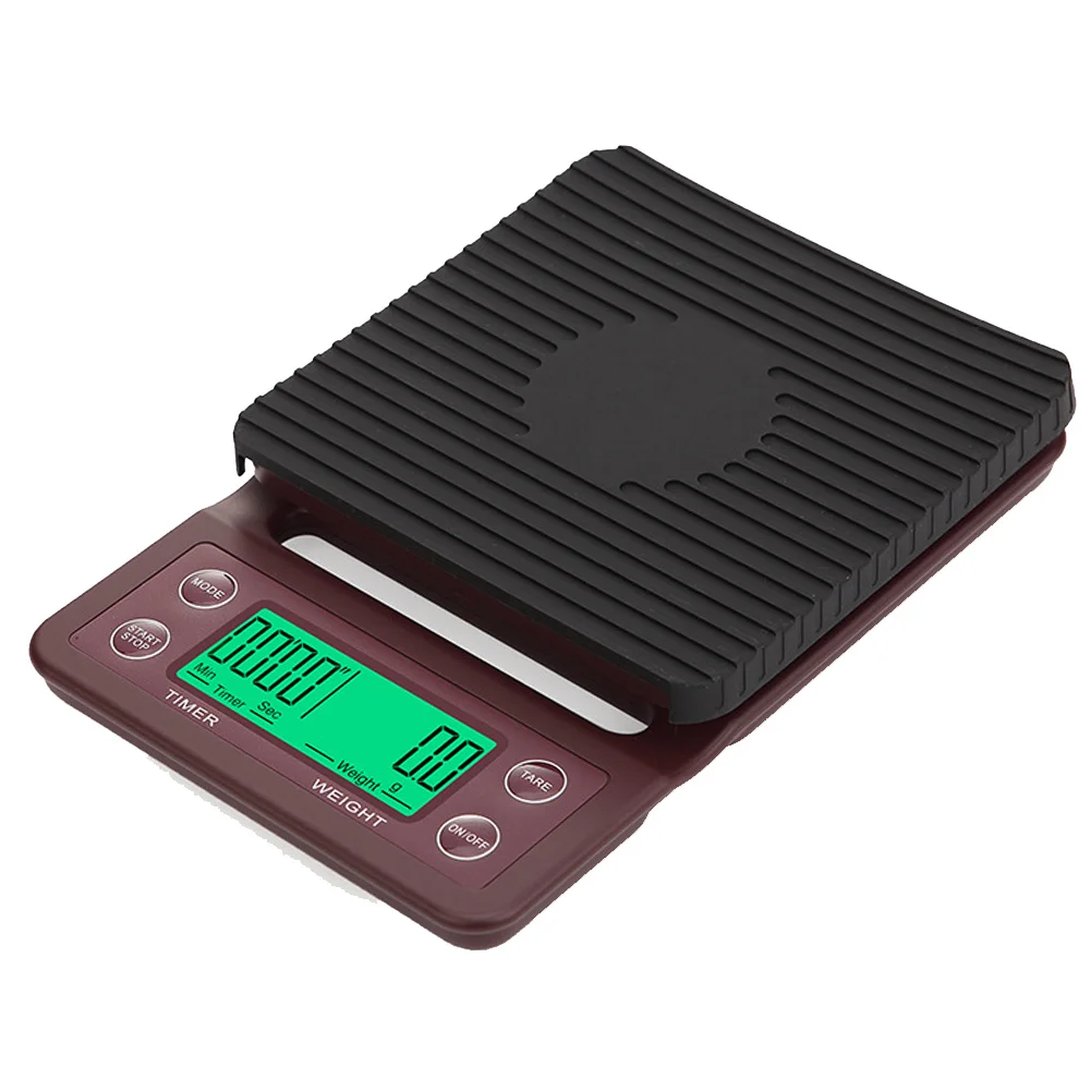 

3kg/0.1g 5kg/0.1g Coffee Baking Table Backlight With Timer Scale LCD Display Electronic Battery Powered Kitchen Mini Drip
