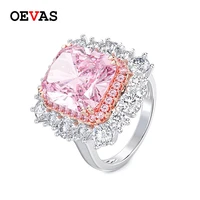 oevas luxury 1012mm sparkling zircon engagement rings for women big stone female wedding bands jewelry bague femme dropshipping
