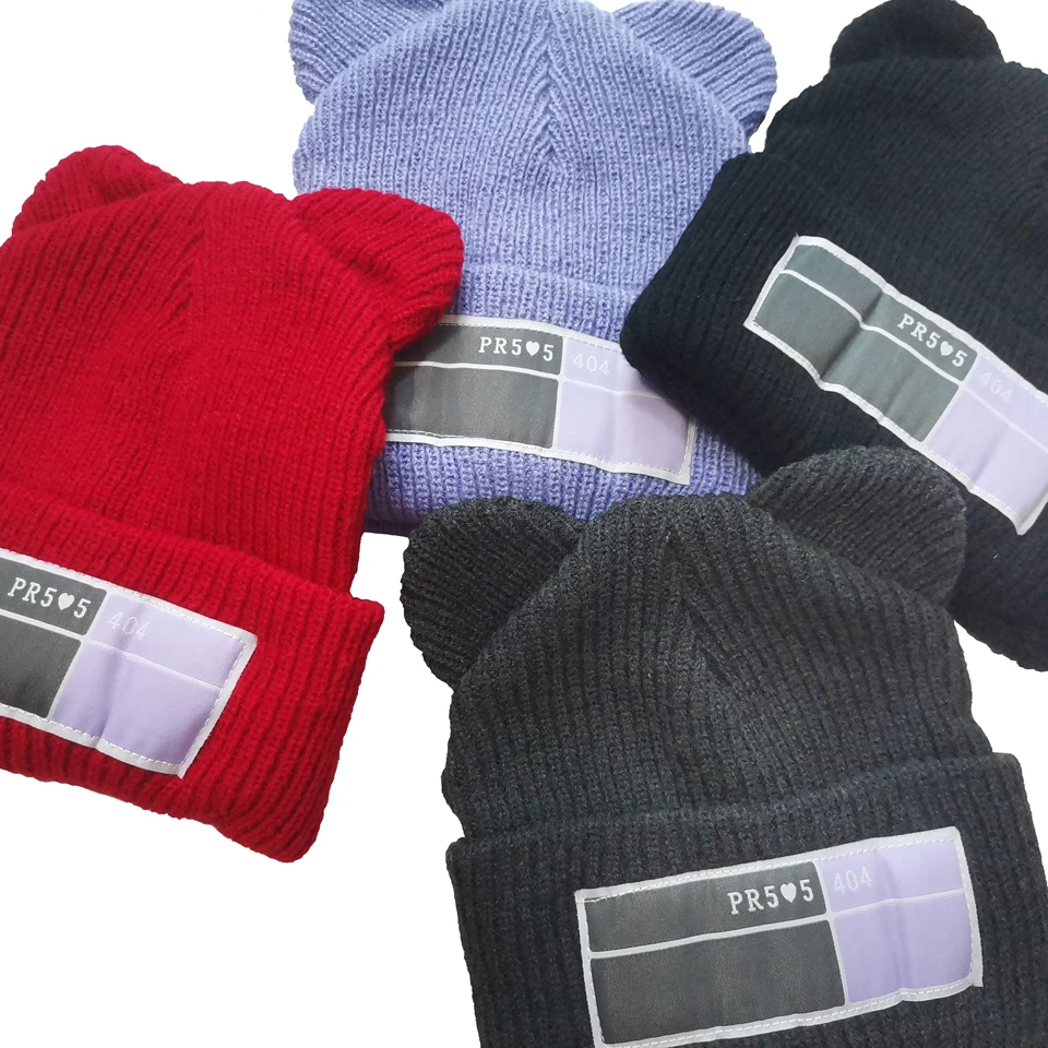 Full Face Cover Ski Mask Hat With Mouse Ear Balaclava Knitted Hats Windproof Skullies Beanies Bonnet Winter Warm Unisex Caps | Аксессуары