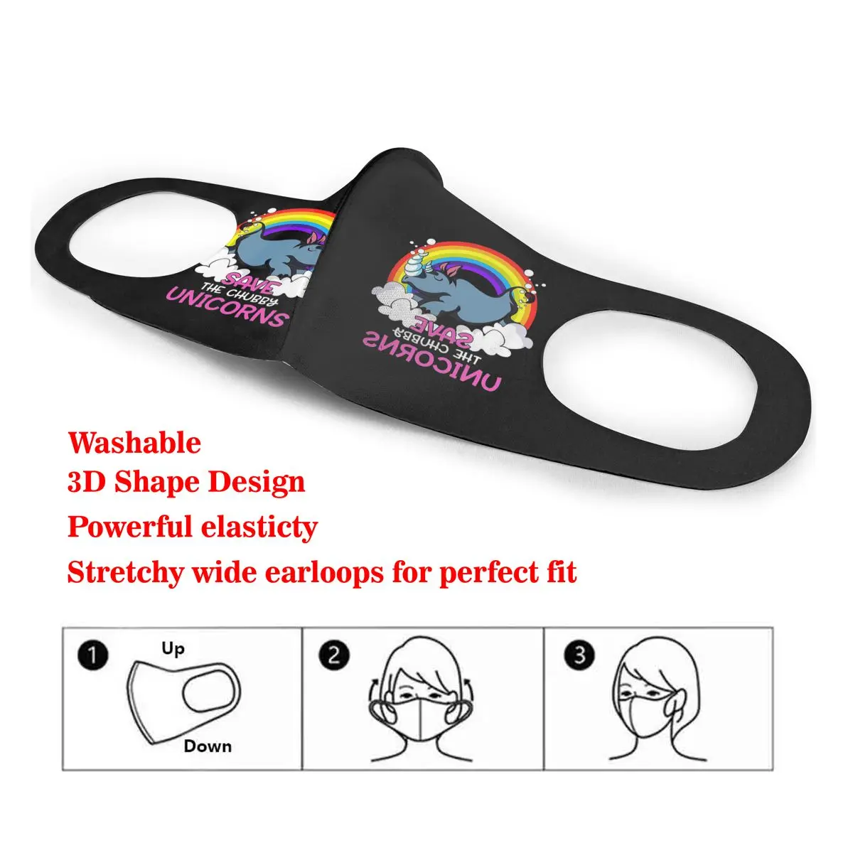 

Dust Mask Save The Chubby Unicorns Delly Frenzo Mouth Face Cover Respirator for Adult Kid Washable Reusable Anti Pollution