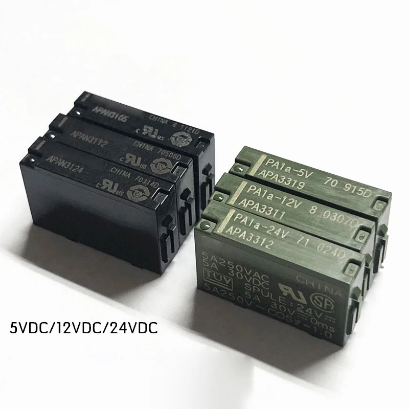 Новое оригинальное реле 10 шт./лот PA1A-5V PA1A-12V PA1A-24V 4 контакта 5A250VAC | Строительство и