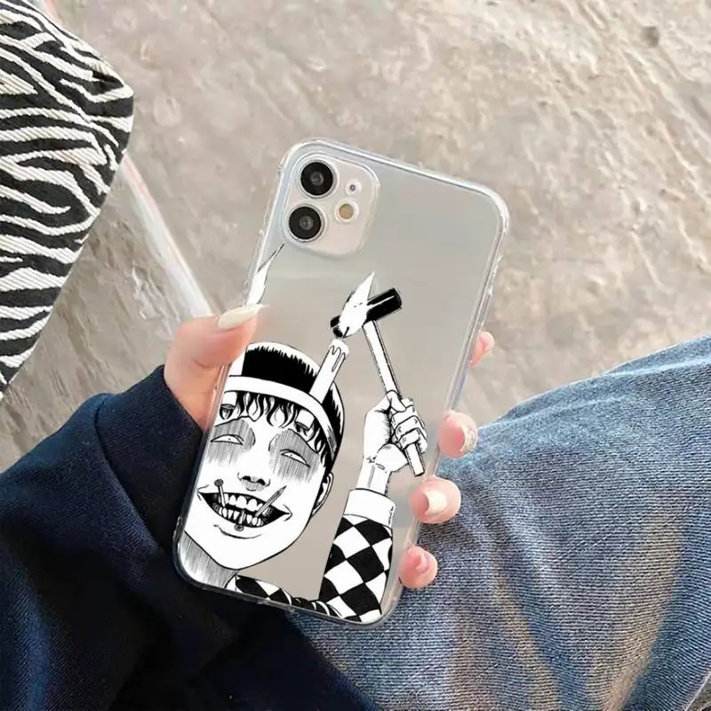 

Junji Ito Collection Tees Phone Case Transparent for iPhone 11 12 mini pro XS MAX 8 7 6 6S Plus X 5S SE 2020 XR