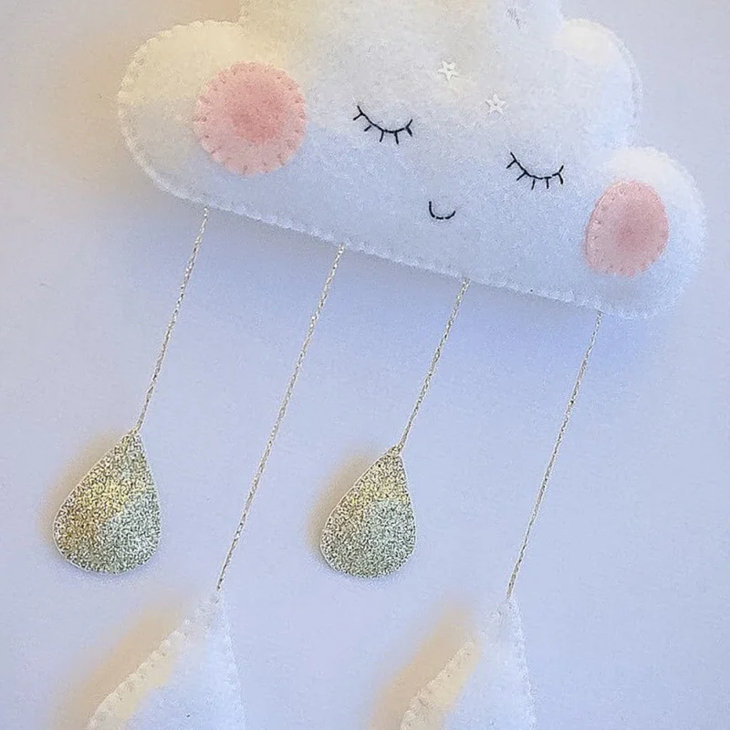 Милые улыбающиеся облака скандинавский ветер Детская комната для детской дома