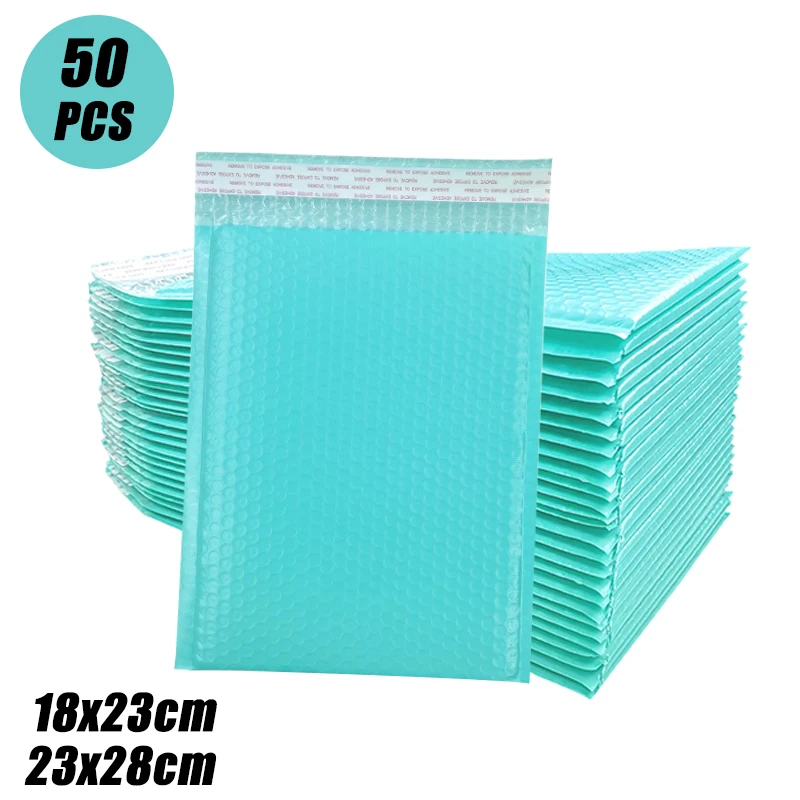 

50pcs Thick Blue Bubble Bag Clothing Packaging Bag Bubble Envelope Bag Waterproof Foam Courier Bag