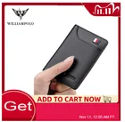 Тонкий кошелек WILLIAMPOLO для мужчин, Женский бумажник из натуральной кожи, маленький минималистичный с передним карманом