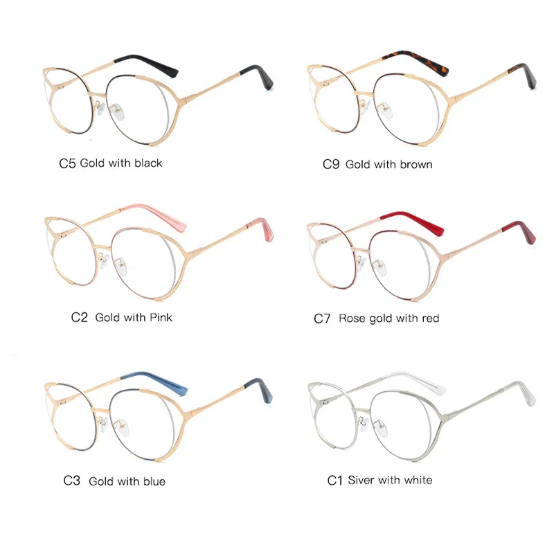 

Vintage Metal Blue Light Blocking Glasses Unisex Clear Lens Computer Goggles Spectacles Eyeglasses Men Unique Brand Design Frame