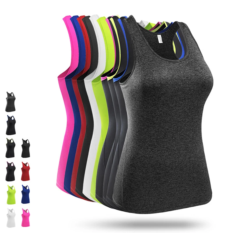 

New Women's Sports Vest Professional Quick-drying Fitness Tank Top Active Workout Yoga Clothes T-shirt Running Gym Jogging Vest