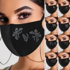 Черные маски, многоразовая моющаяся многоразовая маска для лица, маска для взрослых на Хэллоуин, маска для косплея, Женская Фотографическая маска, 1 шт.