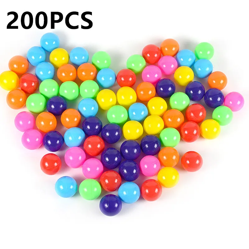 

100/200pcs random color baby plastic ball pool ocean ball wave ball children swimming pit basketball game house outdoor tent toy