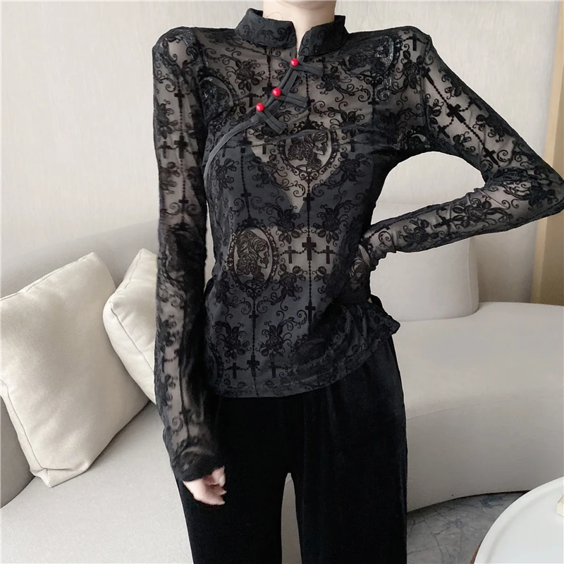 

Women Retro Party Princess Evening Dress Sexy Nightclub Bodycon Fashion Chinese Cheongsam Lace Wedding Qipao Dresses Shirts Tops