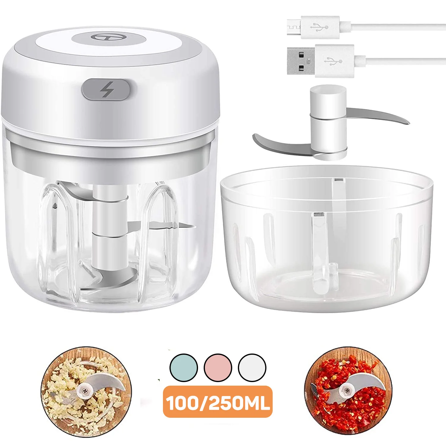 Электрическая измельчитель чеснока 100/250 мл USB-зарядка | Дом и сад