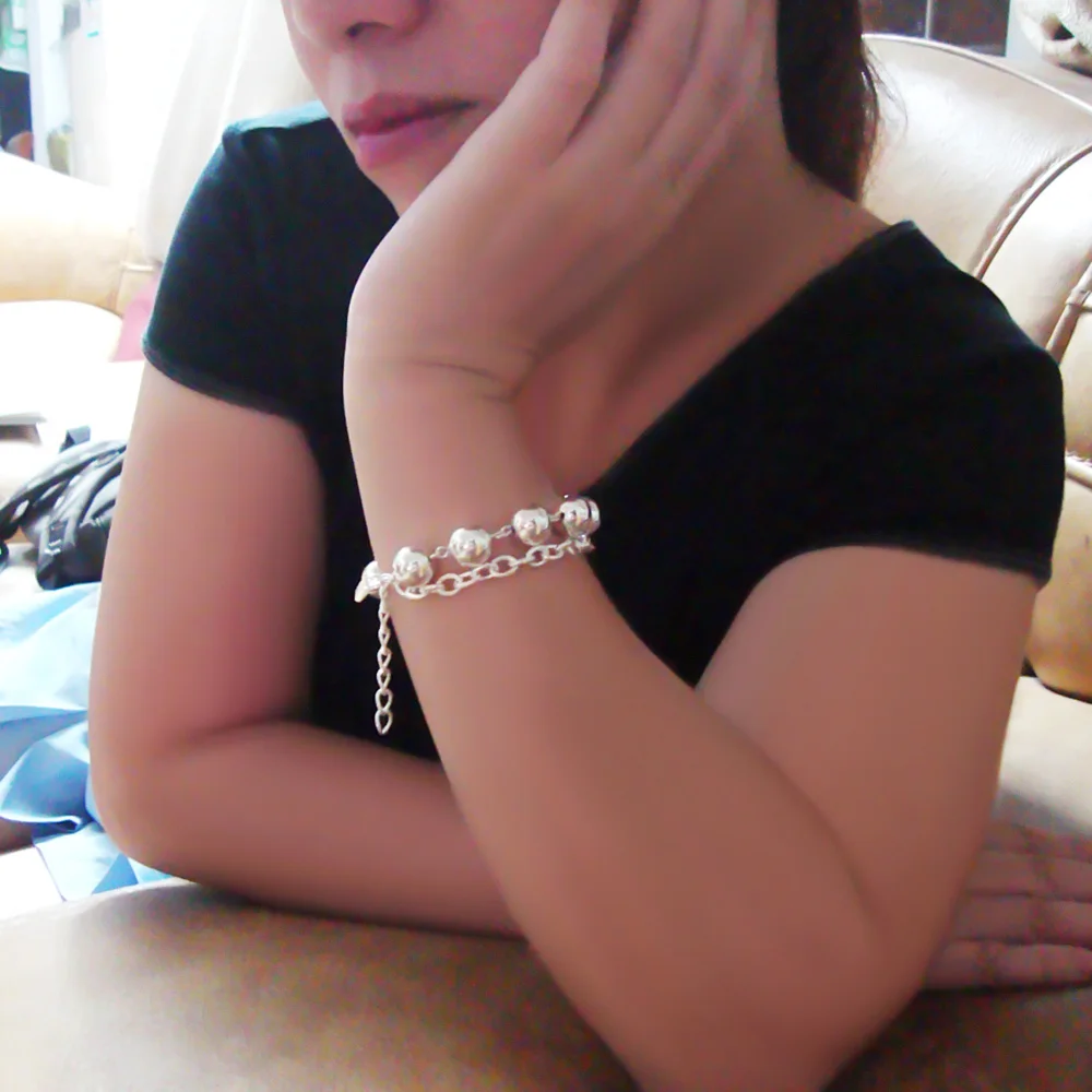 В богемном стиле Серебряный Шарм Браслет для женщин оригинальный 925 Стерлинговое