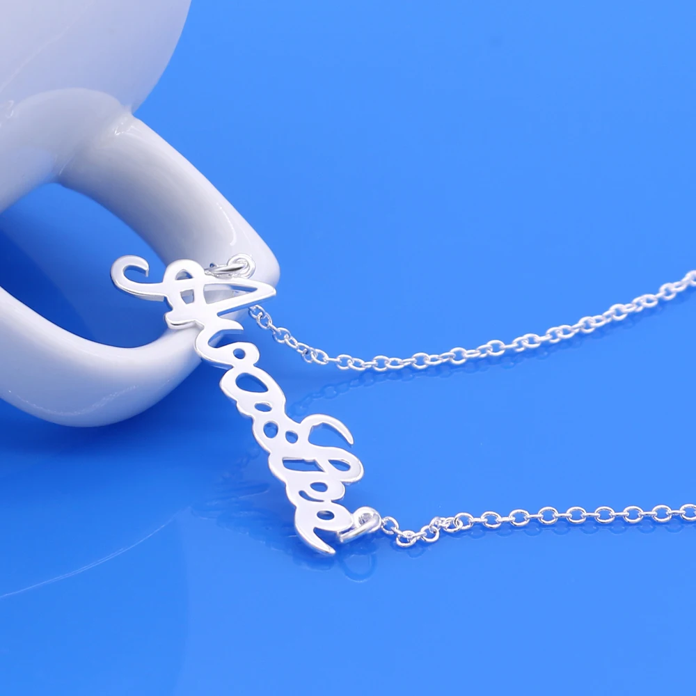 Бесплатная доставка ожерелья и подвески с буквами для женщин серебряный цвет