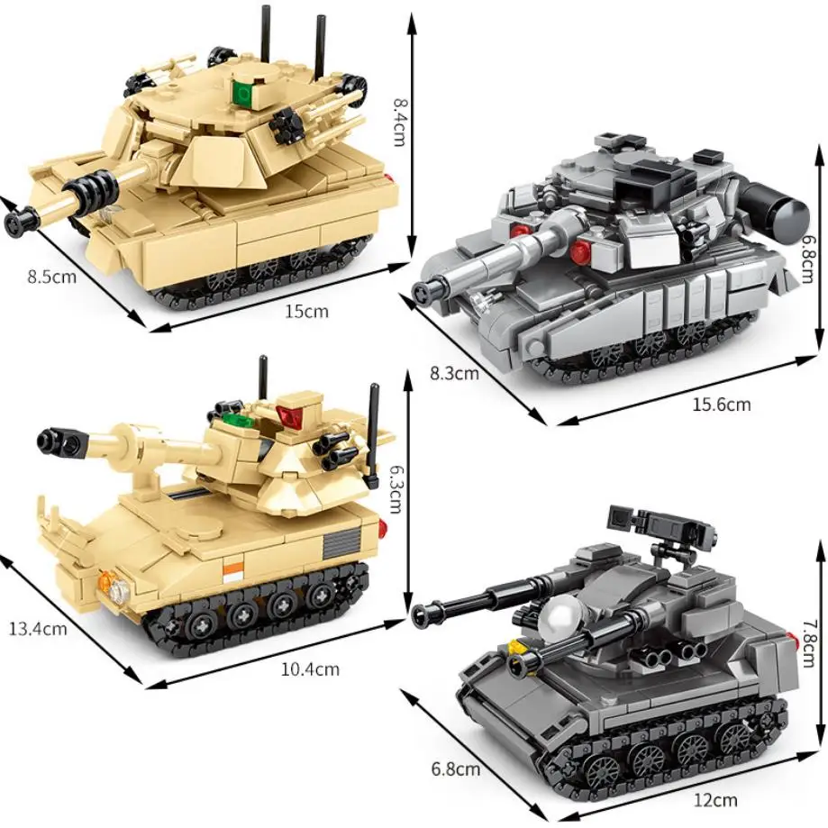

Modern military vehicle T90 M1A2 Abrams Main Battle Tank Paladin Cheetah building block ww2 army force figures bricks model toys